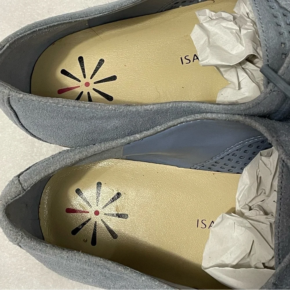 Isaac Mizrahi Live Suede Oxford Light Blue sz 6.5 Blokecore Office‎ Casual